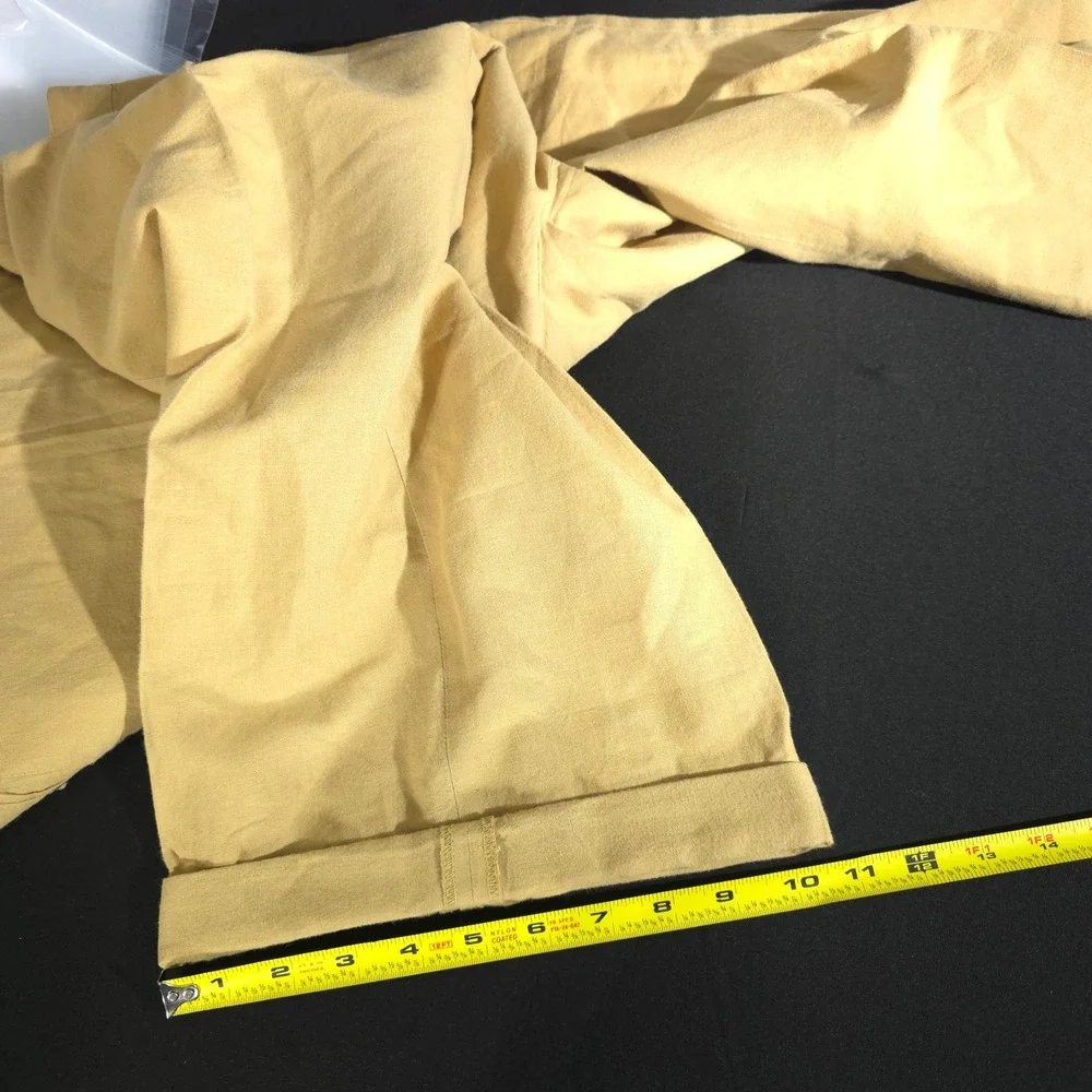 Pierre Garcia Linen Trousers Mens 36 Tan Pleated Cuffed Summer Beach Pants 36x26